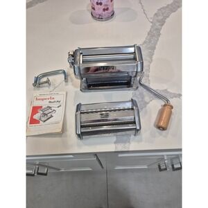 Imperia Pasta Maker Noodle Chef Machine SP450 Italy Crank Clamp Cookbook